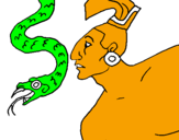 Disegno Serpente e guerriero pitturato su giuseppe