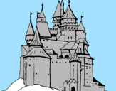 Disegno Castello medievale  pitturato su Boris