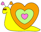Disegno Lumachina cuore  pitturato su Bioill8hhhbì