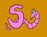 Disegno Serpente pitturato su anita