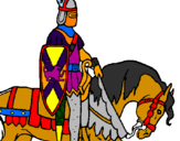 Disegno Cavaliere a cavallo pitturato su GIULIA