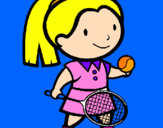 Disegno Ragazza che gioca a tennis  pitturato su emma