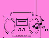 Disegno Radio cassette 2 pitturato su pink radio