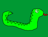 Disegno Serpente pitturato su gaetano