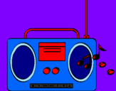 Disegno Radio cassette 2 pitturato su Lucia