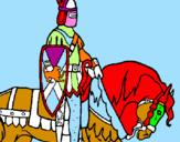 Disegno Cavaliere a cavallo pitturato su GIUANLUCA