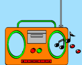 Disegno Radio cassette 2 pitturato su Roberta 