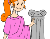 Disegno Giovane romana pitturato su babbo natale chiara