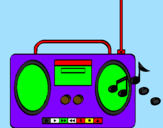 Disegno Radio cassette 2 pitturato su lorenzo e silvia e luca