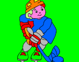 Disegno Bambino che gioca a hockey  pitturato su anónimo