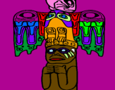 Disegno Totem pitturato su SALVAT0RE