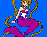 Disegno Sirena con le perle  pitturato su CHIARA