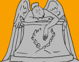 Disegno Scultura dellAngelo del cimitero  pitturato su alexis98