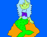 Disegno Sirena seduta su una roccia  pitturato su Giorgia