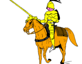 Disegno Cavallerizzo a cavallo  pitturato su andrea saccani tel0522906