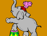 Disegno Elefante  pitturato su sofia