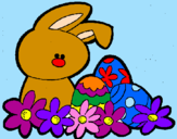 Disegno Coniglietto di Pasqua  pitturato su MARIANNA