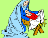 Disegno Nascita di Gesù Bambino pitturato su Ryce