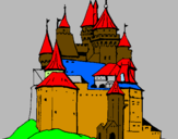 Disegno Castello medievale  pitturato su edo