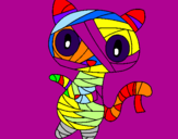 Disegno Mummia gatto scaraboechio pitturato su lalle :)