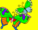 Disegno Farfalle pitturato su babbo natale chiara
