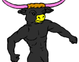 Disegno Testa di bufalo  pitturato su ROBERTO