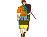 Disegno Soldato romano  pitturato su il guerriero  michele