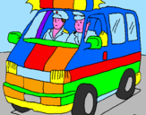 Disegno Ambulanza in servizio  pitturato su daniel