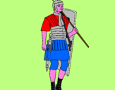 Disegno Soldato romano  pitturato su edo