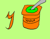 Disegno yogurt pitturato su luca