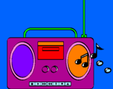 Disegno Radio cassette 2 pitturato su GIULIA