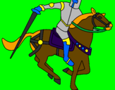 Disegno Cavaliere a cavallo IV pitturato su lorenzo pucci