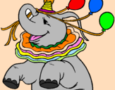 Disegno Elefante con 3 palloncini  pitturato su Sara