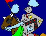 Disegno Cavaliere a cavallo pitturato su orso-veloce