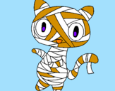 Disegno Mummia gatto scaraboechio pitturato su Roberta 