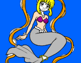 Disegno Sirena con le perle  pitturato su loredana