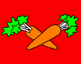 Disegno carote  pitturato su marta