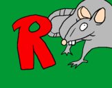 Disegno Ratto pitturato su luca