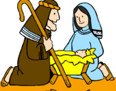 Disegno Adorano Gesù Bambino  pitturato su Alessia