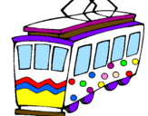 Disegno Tram  pitturato su vagone jo