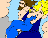 Disegno Il ratto di Persefone  pitturato su Joshua