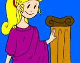 Disegno Giovane romana pitturato su marianna