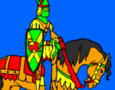 Disegno Cavaliere a cavallo pitturato su DOMENICO CARBONE