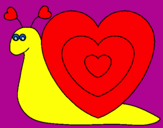 Disegno Lumachina cuore  pitturato su FLAVIA