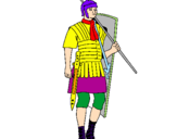 Disegno Soldato romano  pitturato su ARIANNA