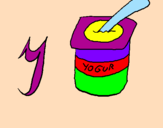 Disegno yogurt pitturato su SOFIA