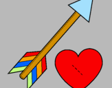 Disegno Freccia e cuore  pitturato su flavia