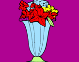 Disegno Vaso di fiori pitturato su amelia   