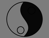 Disegno Yin e yang pitturato su orlando teresa