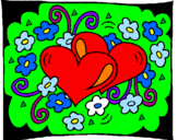 Disegno Cuori e fiori  pitturato su san valentino